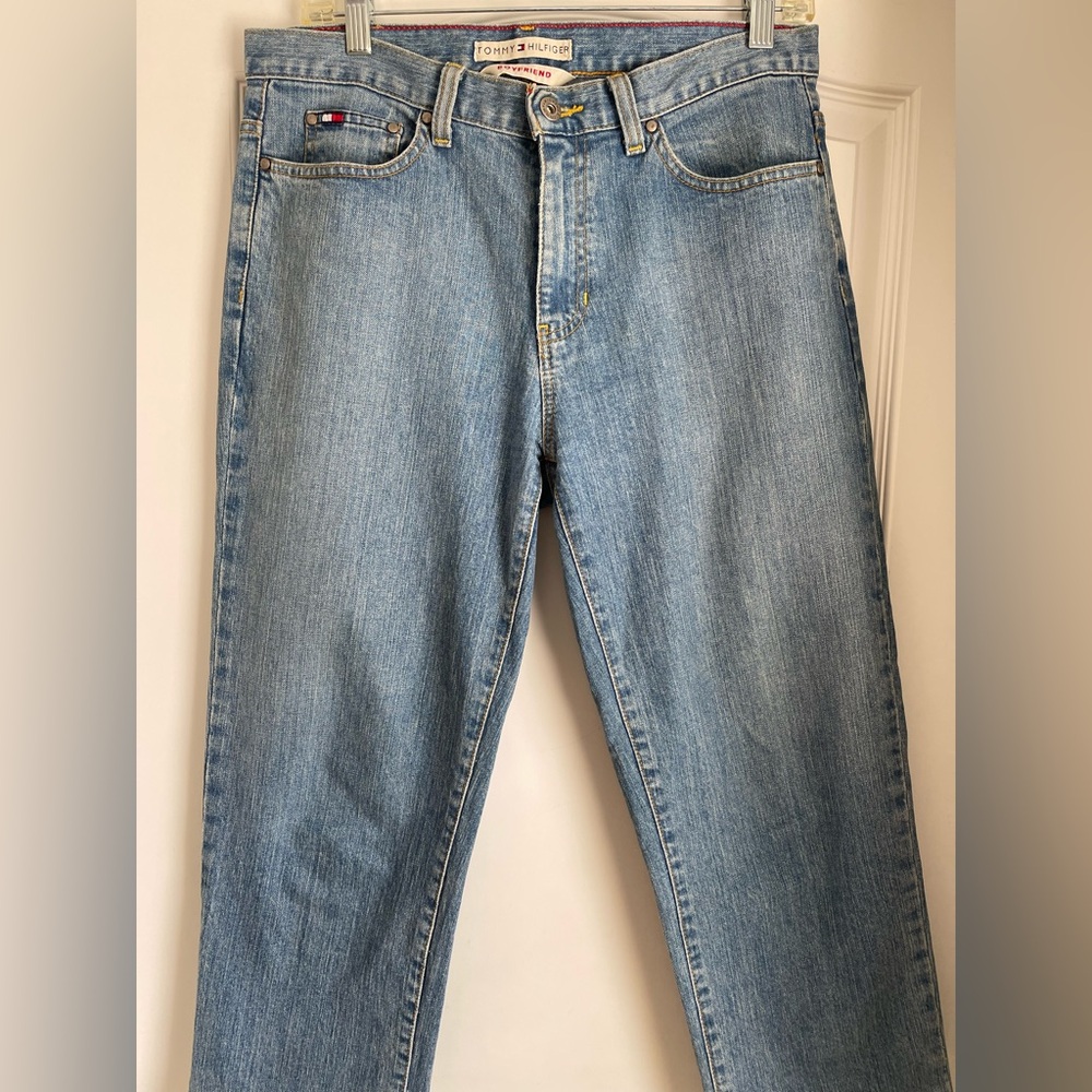Tommy Hilfiger Blue Cropped Boyfriend Jeans Relaxed Fit Size 10